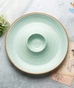 Fancy Round Ceramic Chip & Dip Platter All Of It