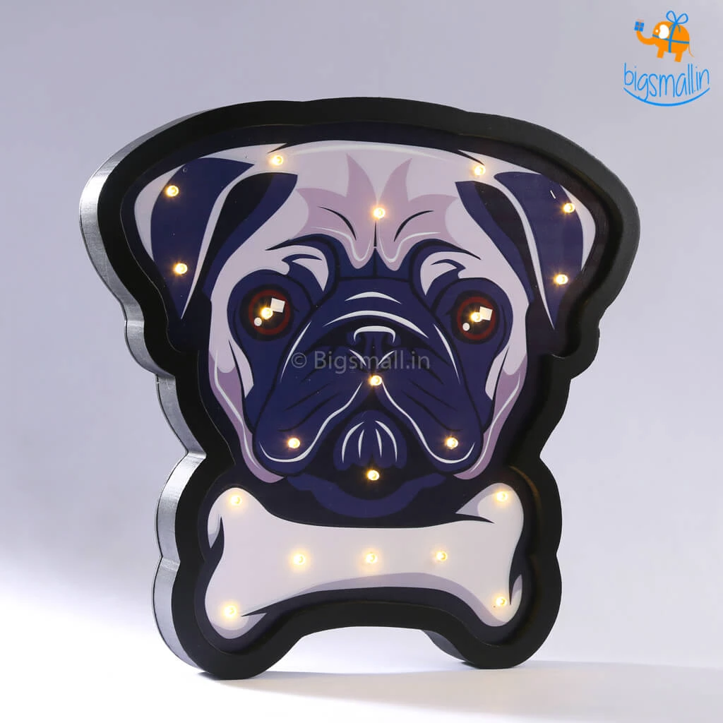 VinnyC All Of It Pug Wooden LED Lamp