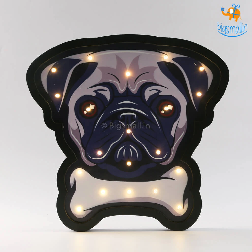 VinnyC All Of It Pug Wooden LED Lamp