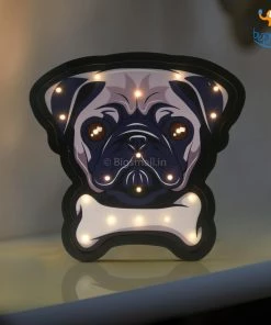 VinnyC All Of It Pug Wooden LED Lamp