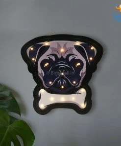VinnyC All Of It Pug Wooden LED Lamp