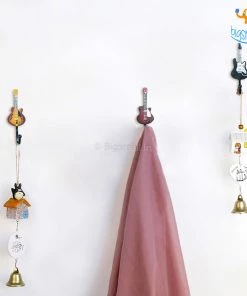Vinny Y Guitar Shaped Wall Hooks - Set Of 3