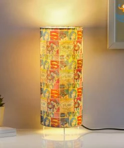 Ascetic DC Comic Panels Cylindrical Table Lamp Sale