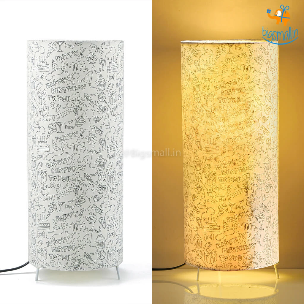 Ascetic Happy Birthday Cylindrical Lamp