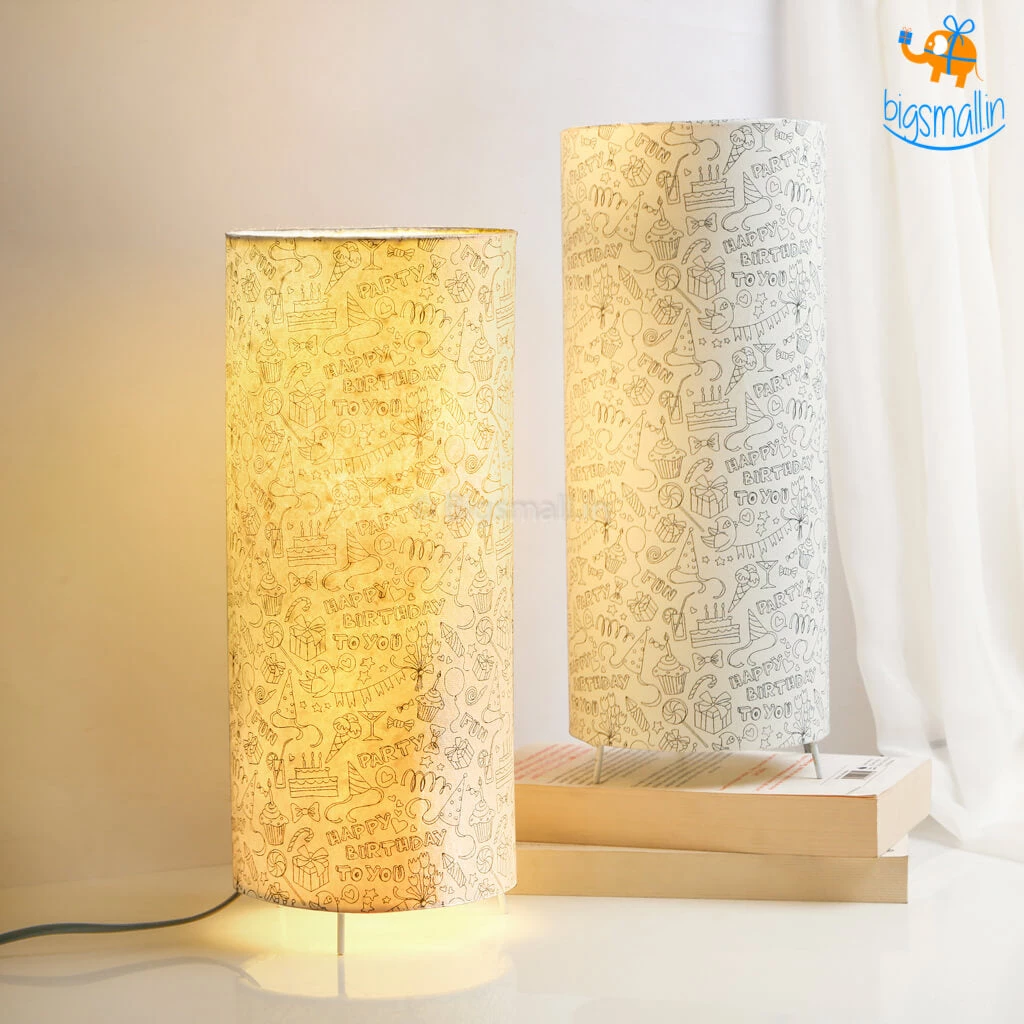 Ascetic Happy Birthday Cylindrical Lamp