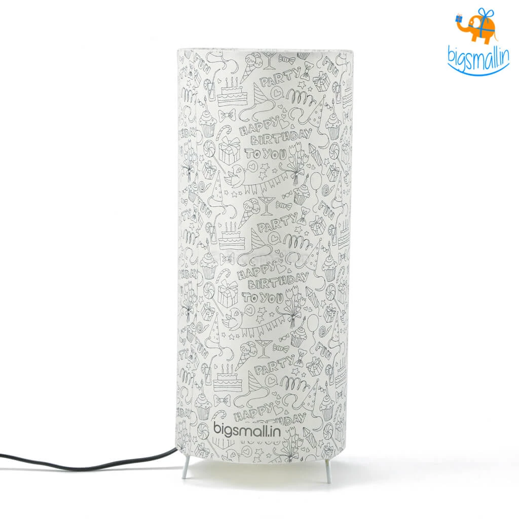 Ascetic Happy Birthday Cylindrical Lamp