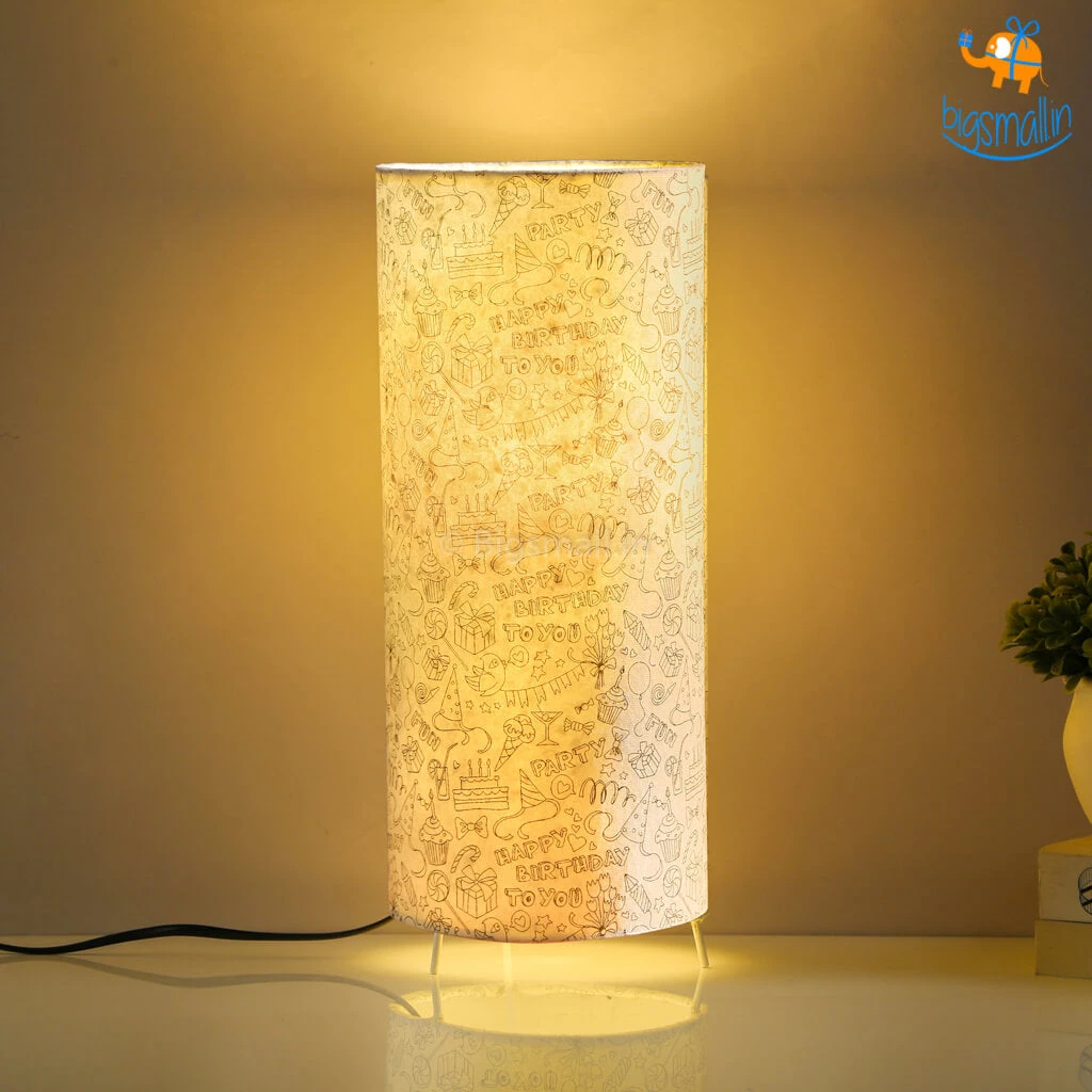 Ascetic Happy Birthday Cylindrical Lamp
