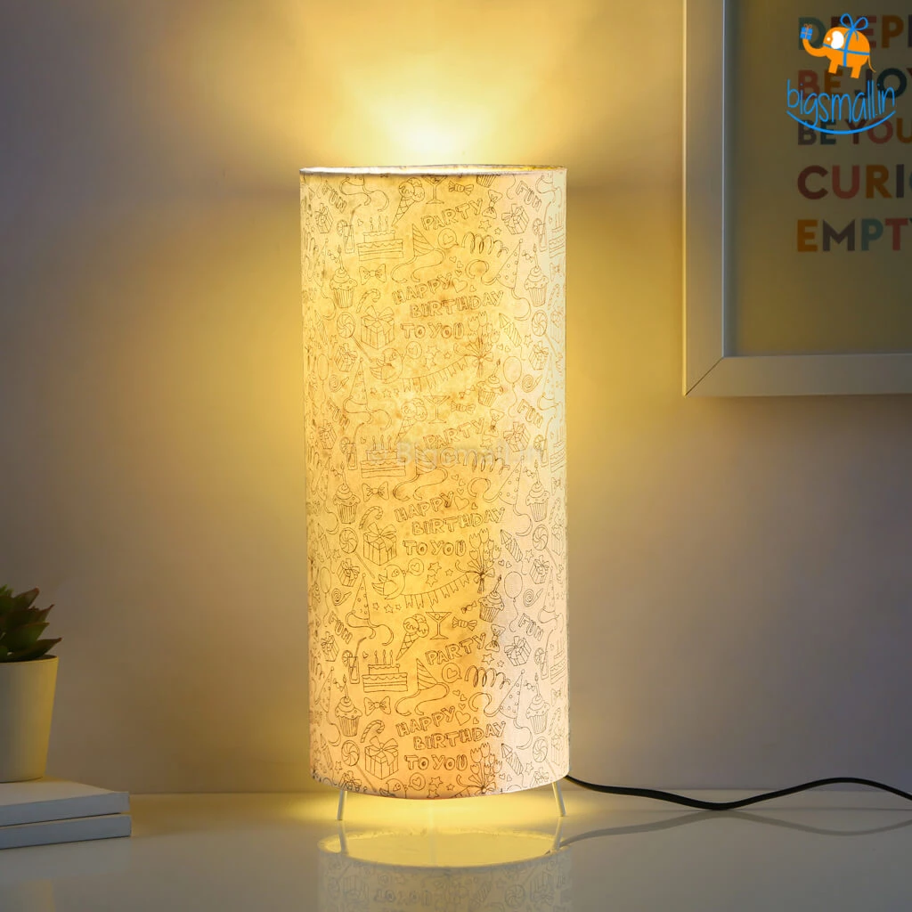 Ascetic Happy Birthday Cylindrical Lamp