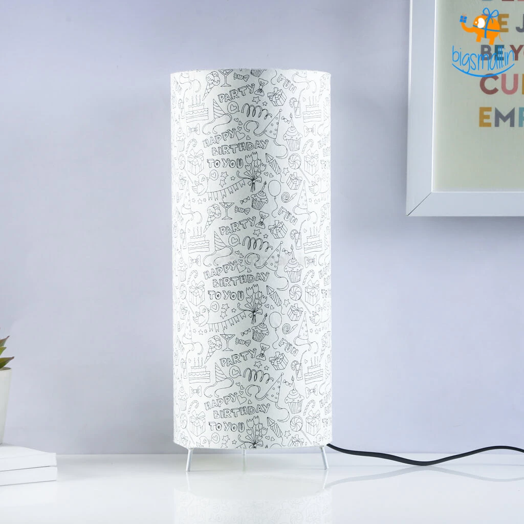 Ascetic Happy Birthday Cylindrical Lamp
