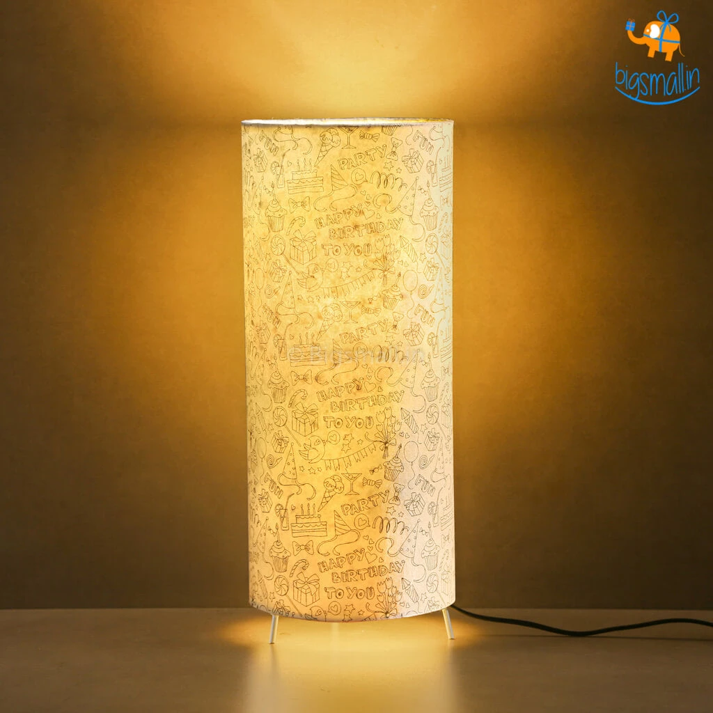 Ascetic Happy Birthday Cylindrical Lamp