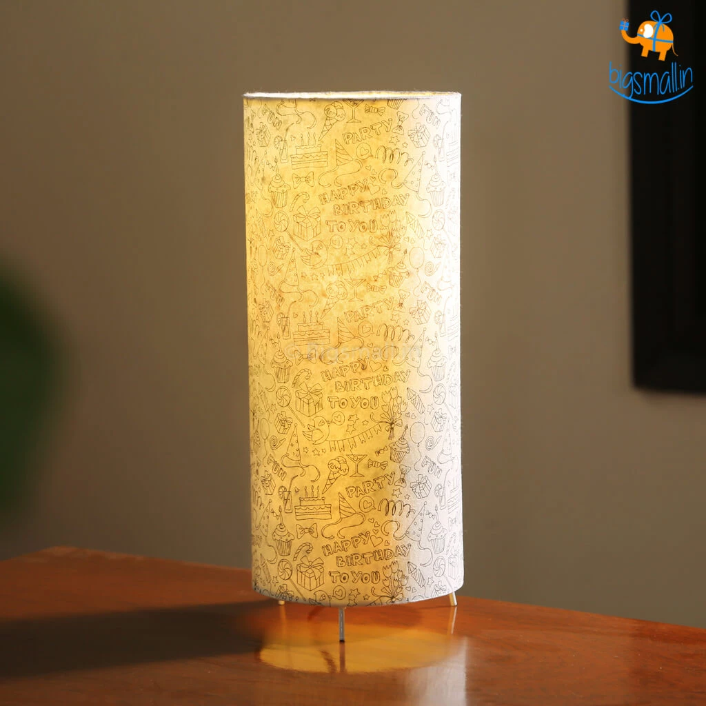 Ascetic Happy Birthday Cylindrical Lamp