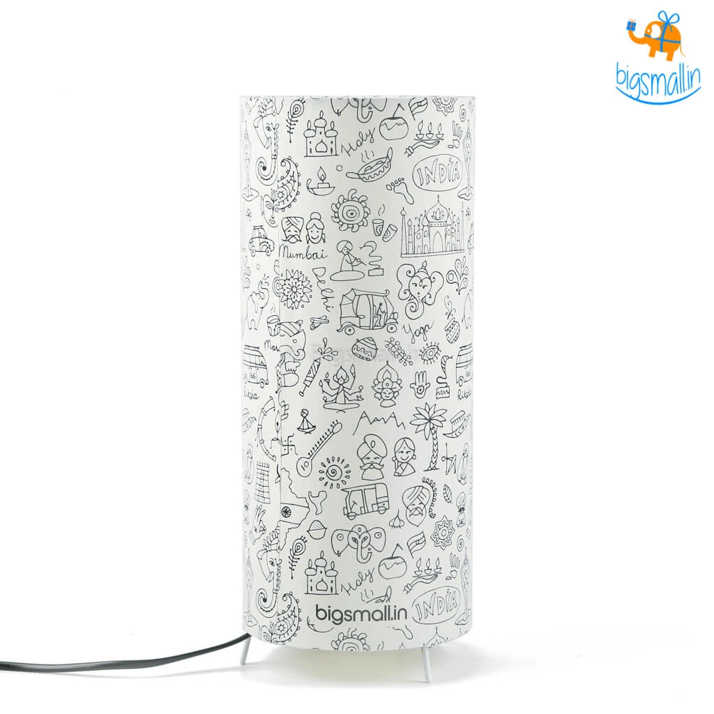 Ascetic Indian Art Doodles Table Lamp All Of It