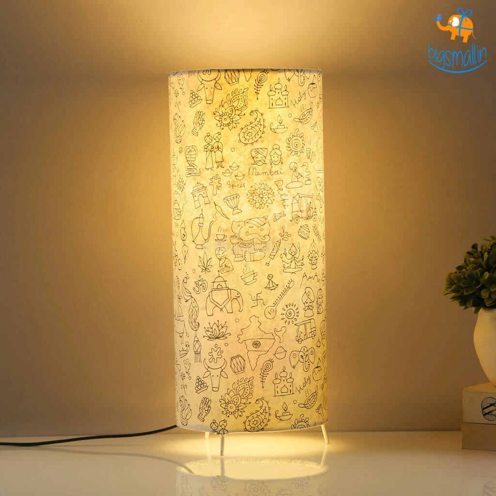 Ascetic Indian Art Doodles Table Lamp All Of It