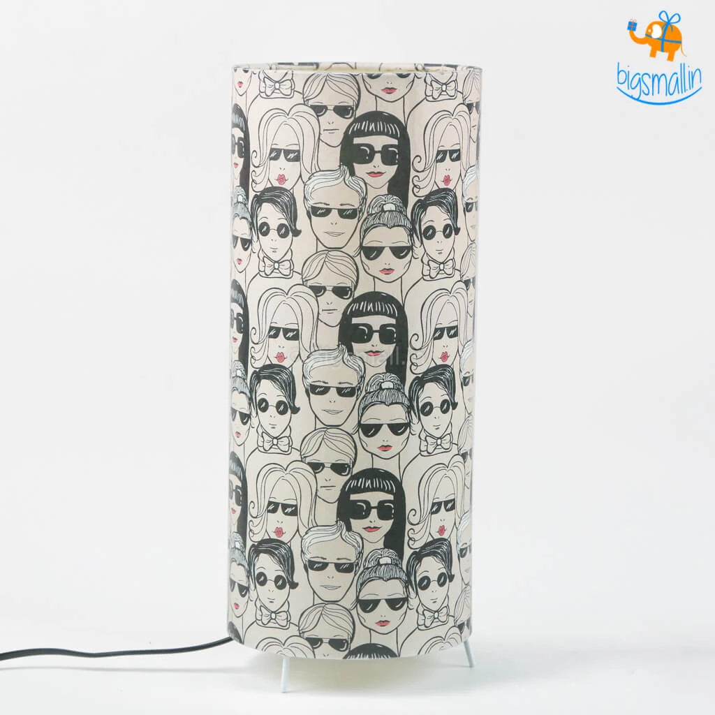 Ascetic Monochrome Women Doodles Table Lamp All Of It