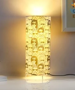 Ascetic Monochrome Women Doodles Table Lamp All Of It