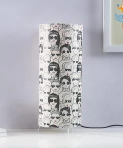 Ascetic Monochrome Women Doodles Table Lamp All Of It