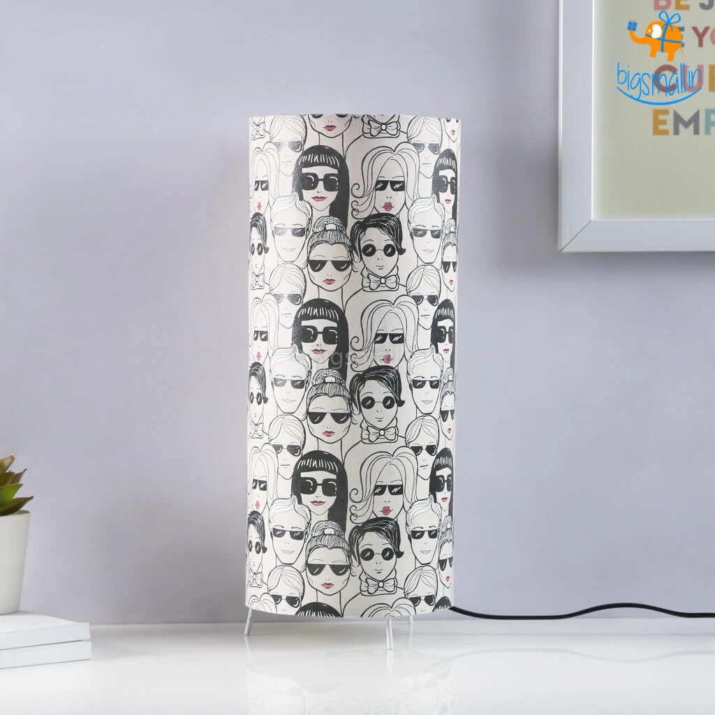 Ascetic Monochrome Women Doodles Table Lamp All Of It