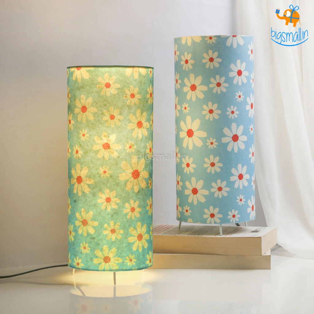 Ascetic Sale Floral Printed Cylindrical Lamp