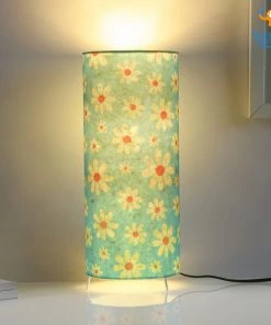 Ascetic Sale Floral Printed Cylindrical Lamp