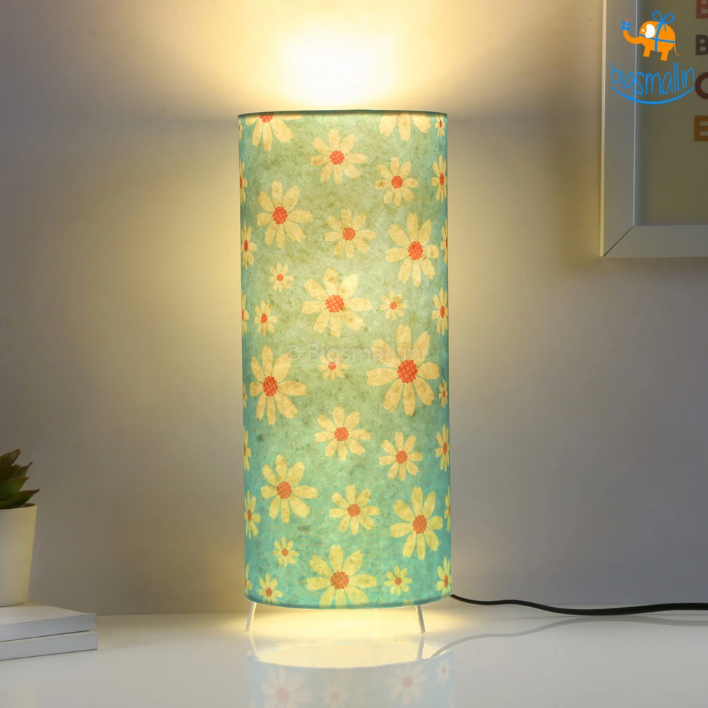 Ascetic Sale Floral Printed Cylindrical Lamp