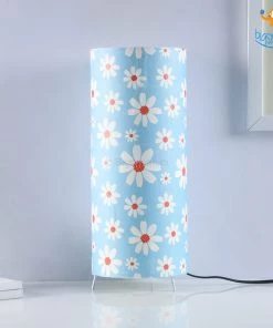 Ascetic Sale Floral Printed Cylindrical Lamp