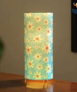 Ascetic Sale Floral Printed Cylindrical Lamp