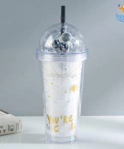Big Daddy Galaxy Sparkle Sipper Bottle With Straw