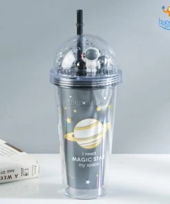 Big Daddy Galaxy Sparkle Sipper Bottle With Straw