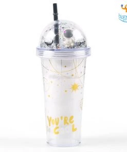 Big Daddy Galaxy Sparkle Sipper Bottle With Straw