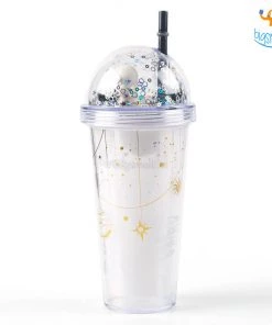 Big Daddy Galaxy Sparkle Sipper Bottle With Straw
