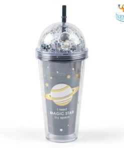 Big Daddy Galaxy Sparkle Sipper Bottle With Straw