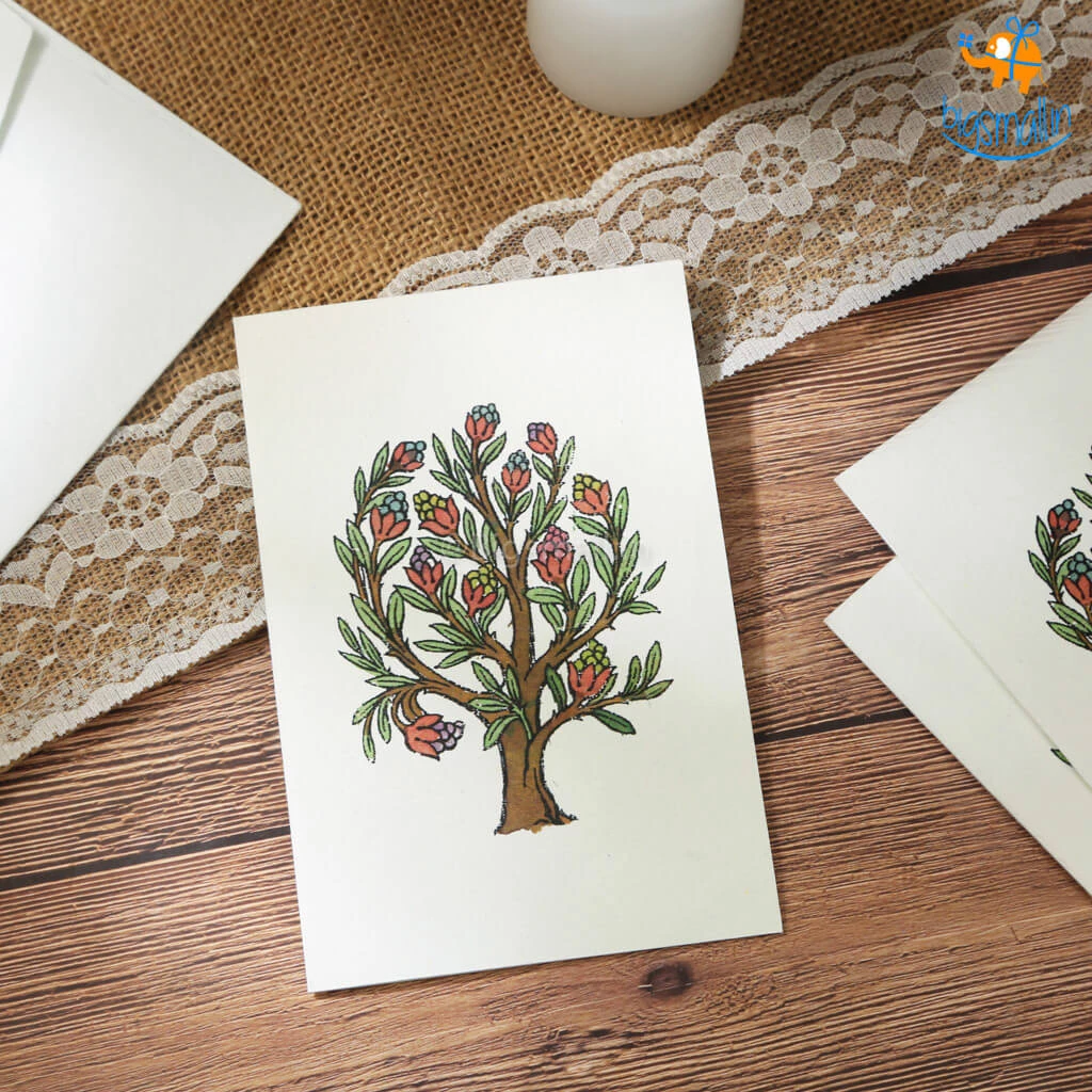 Ascetic Summer Tree Greeting Card - Set Of 5