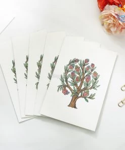 Ascetic Summer Tree Greeting Card - Set Of 5