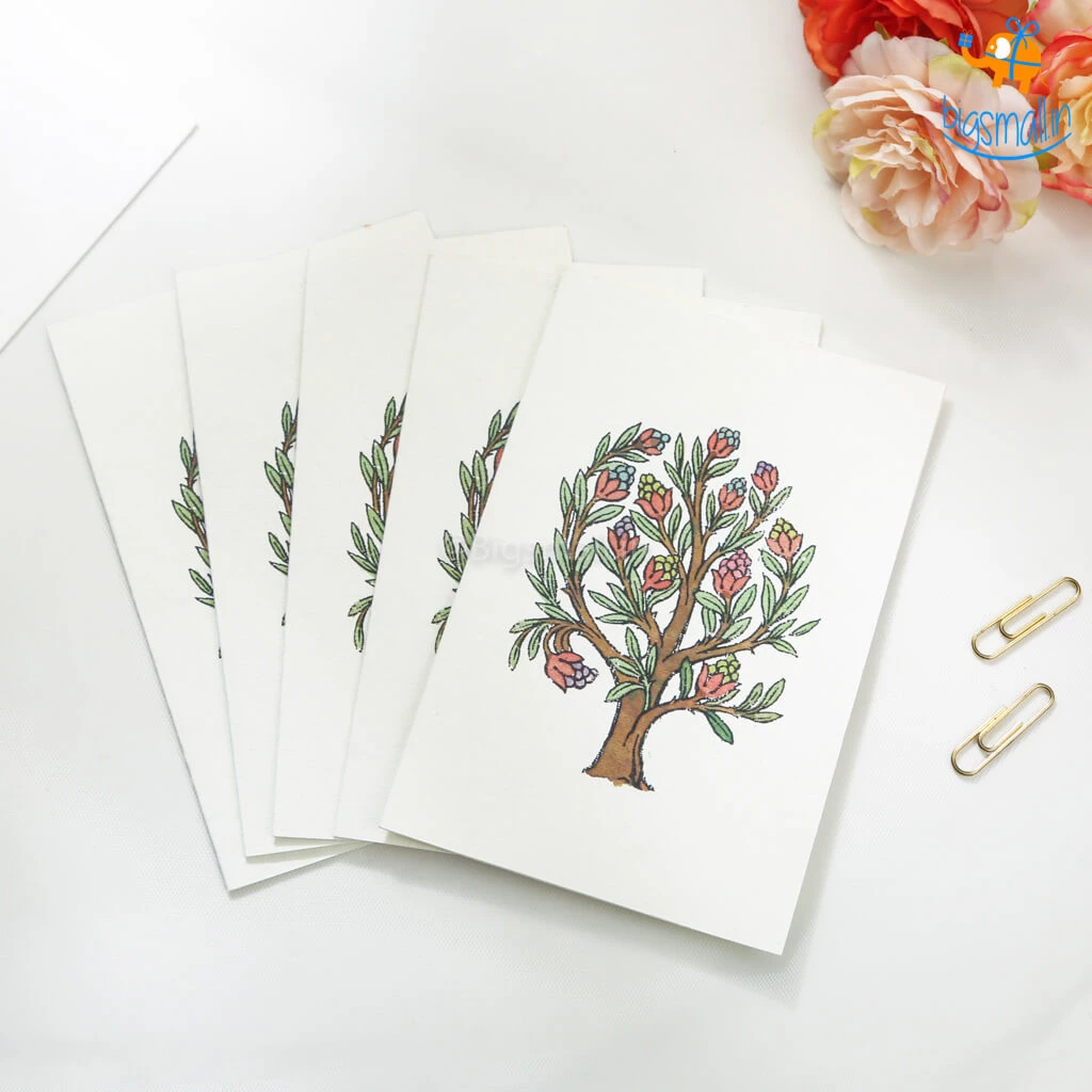 Ascetic Summer Tree Greeting Card - Set Of 5