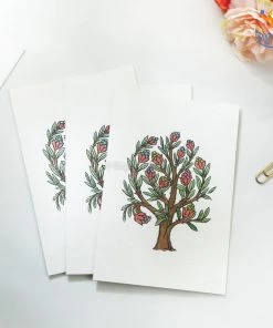 Ascetic Summer Tree Greeting Card - Set Of 5