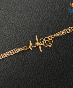 Pin It Up Personalized Heartbeat Initials Bracelet | COD Not Available