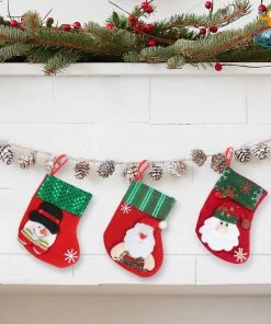 Coral Tree Christmas Decorative Mini Stocking