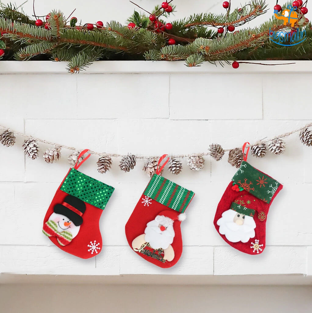 Coral Tree Christmas Decorative Mini Stocking