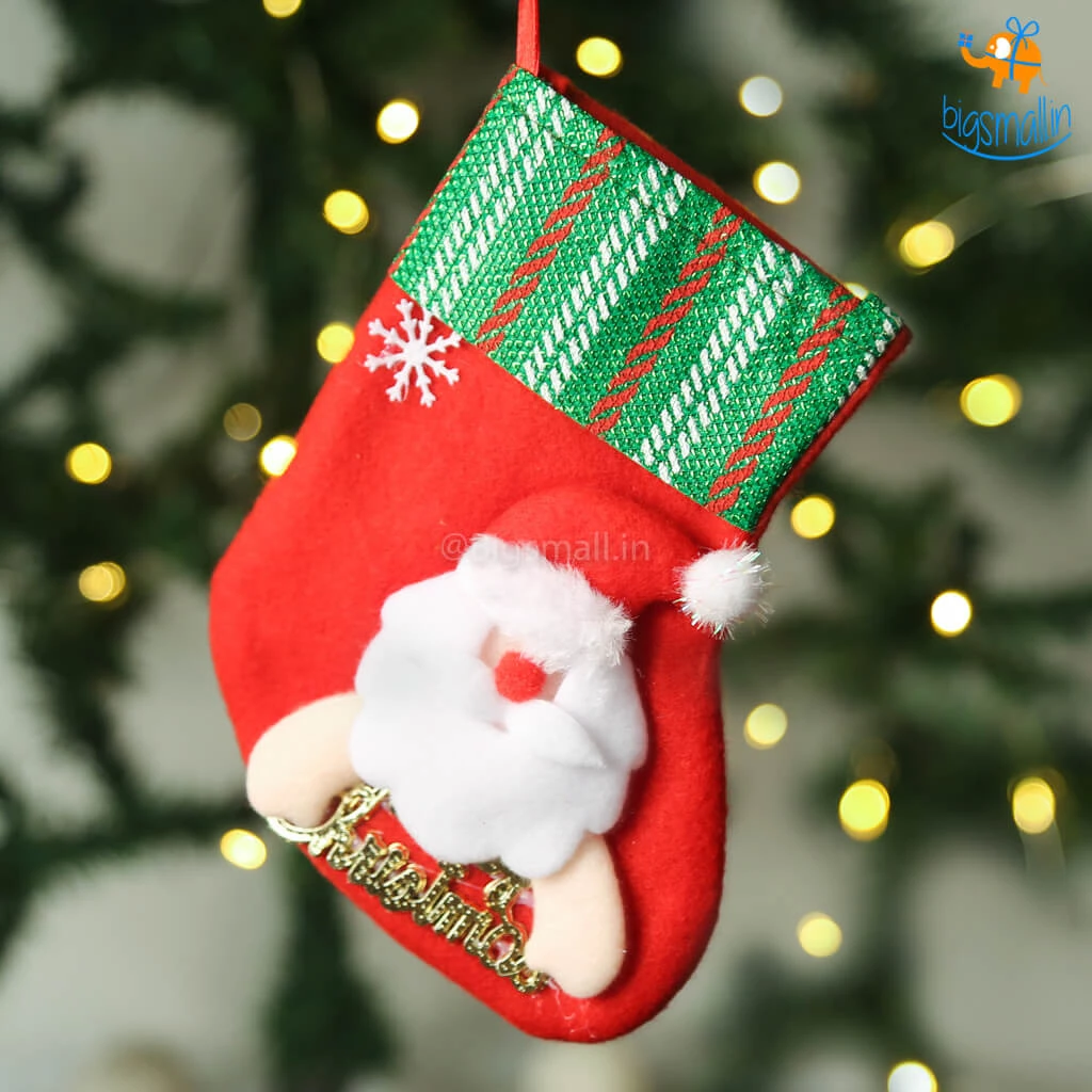 Coral Tree Christmas Decorative Mini Stocking