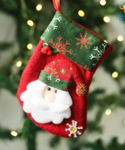 Coral Tree Christmas Decorative Mini Stocking