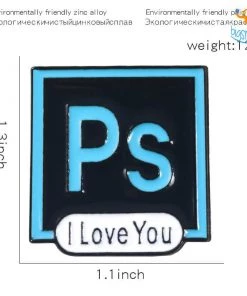 AmyLi Ps Ai Love You Lapel Pins - Set Of 2 All Of It