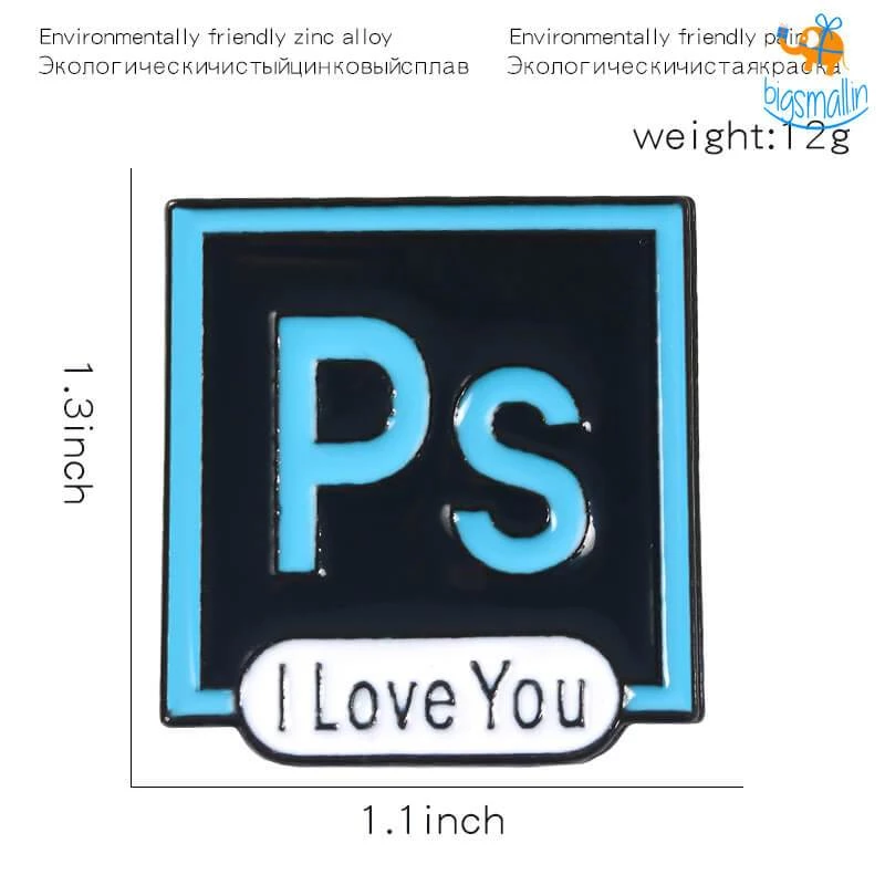 AmyLi Ps Ai Love You Lapel Pins - Set Of 2 All Of It