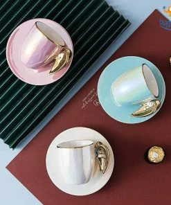 Bigsmall_hmk Sale 3D Angel Wings Mug With Saucer