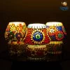 Indian Craft Vibrant Mosaic Ceramic Lamp