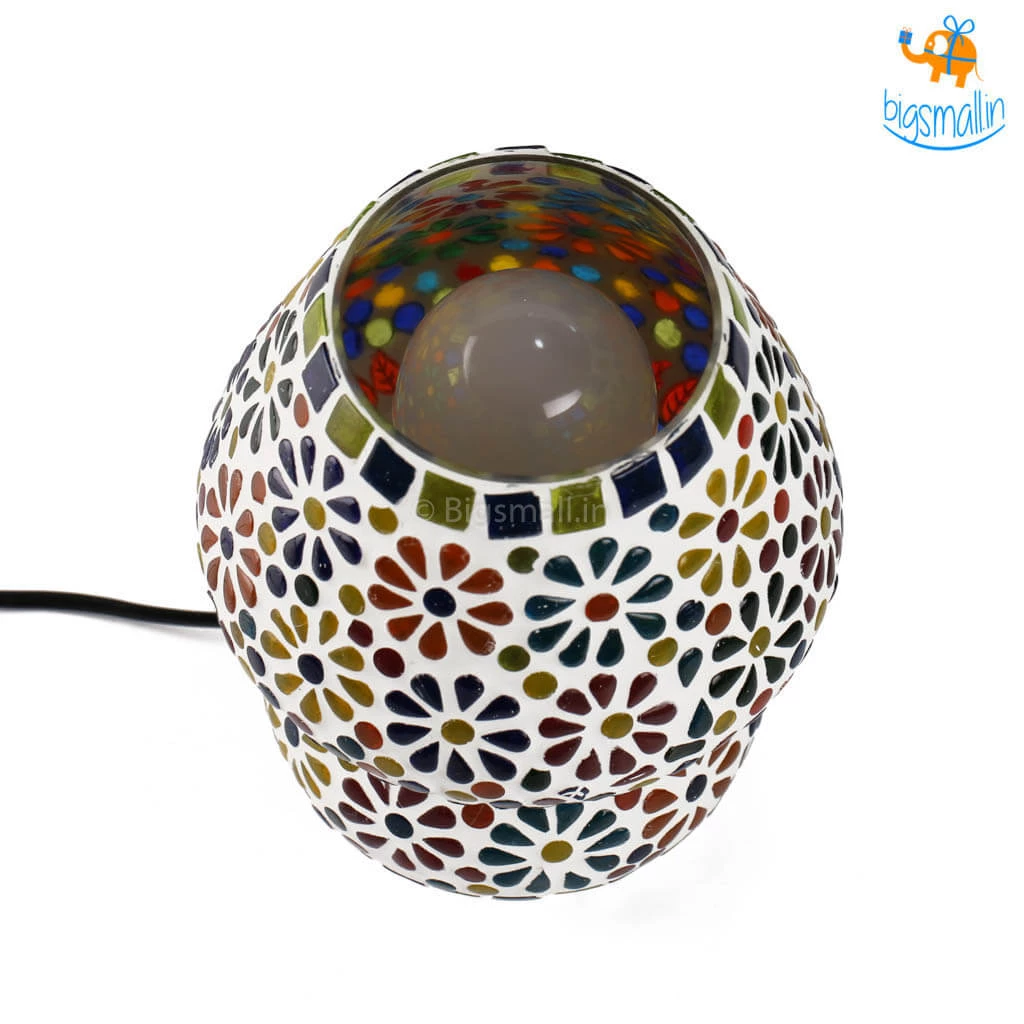 Indian Craft Vibrant Mosaic Ceramic Lamp