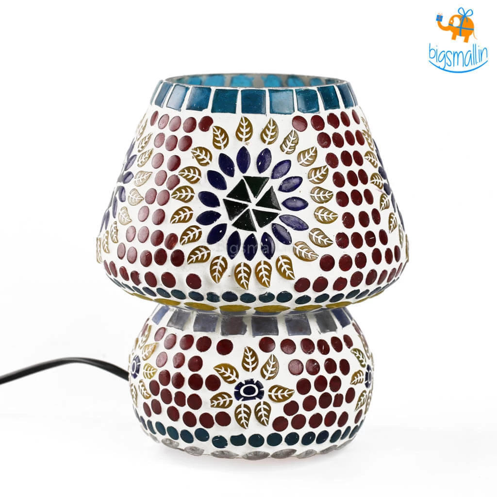 Indian Craft Vibrant Mosaic Ceramic Lamp