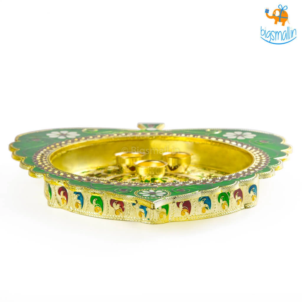 Indian Craft Handcrafted Artisan Pooja Plate All Of It