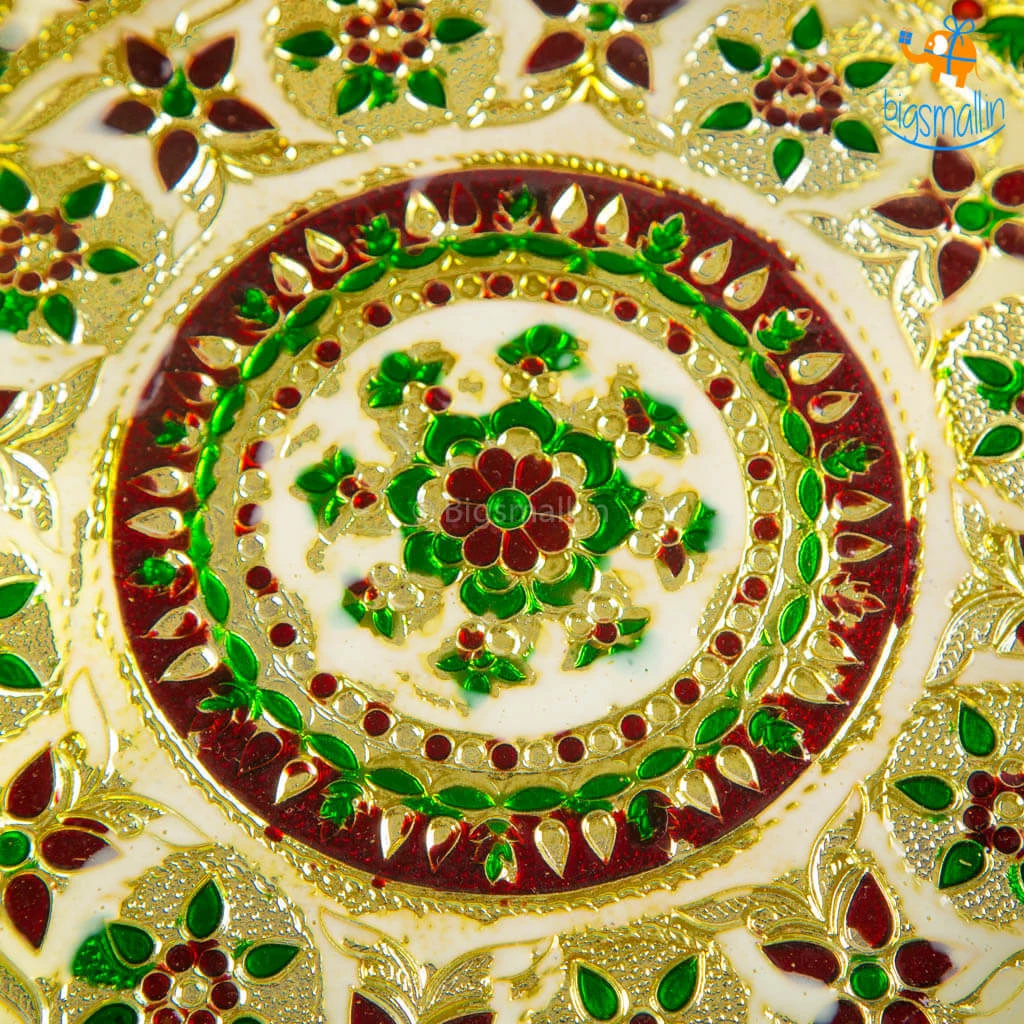 Indian Craft Handcrafted Artisan Pooja Plate All Of It