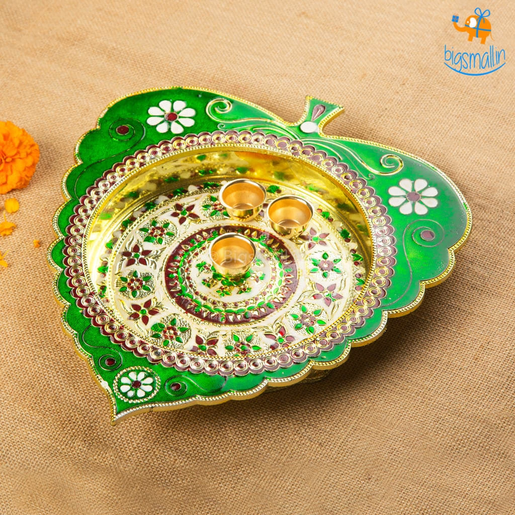 Indian Craft Handcrafted Artisan Pooja Plate All Of It