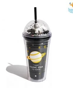 Big Daddy Galaxy Sparkle Sipper Bottle With Straw